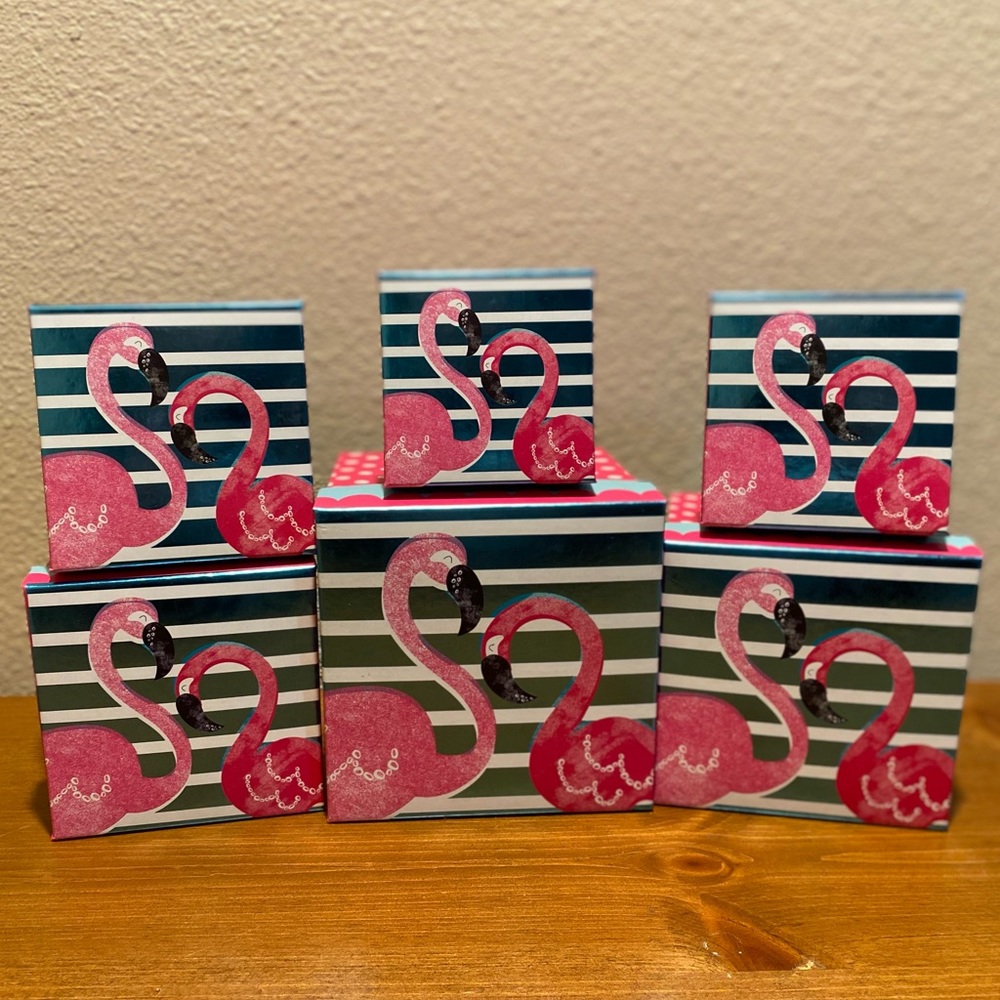 Flamingo Decorative Storage Nesting Boxes Set Of 6, Flamingo Storage Boxes